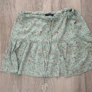 Brandy Melville Mint Floral A-Line Skirt